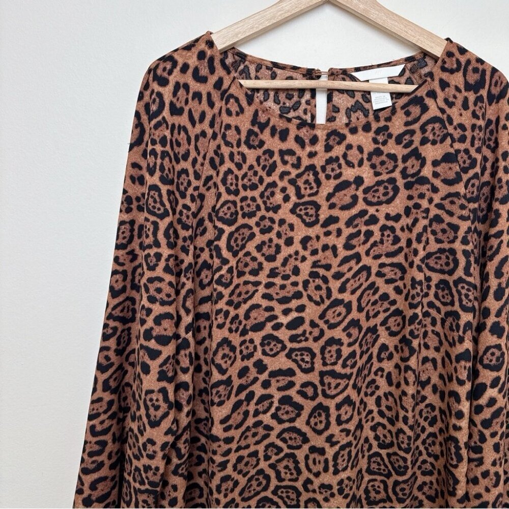 H&M Womens Xlagre Wide Sleeved Leopard Dress - Picture 3 of 11